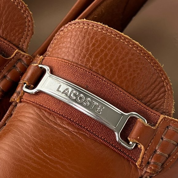 LACOSTE Men\'s Ansted Craft Tan Leather Loafer Driving Shoes Size 11.5